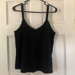 Sofia Vergara crochet black tank top